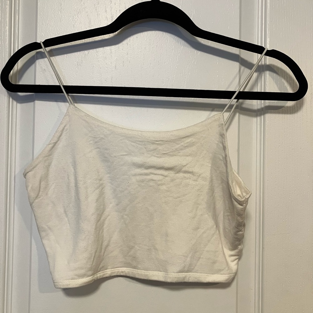 YaYa & Co white Spaghetti strap crop tank